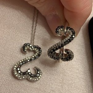 💕SOLD💕Black & White Diamond Necklace & Ring